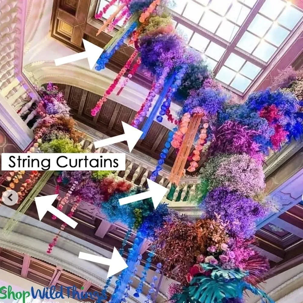 Party Decorations String Curtains Sparkle Rainbow Vibrant Multicolor